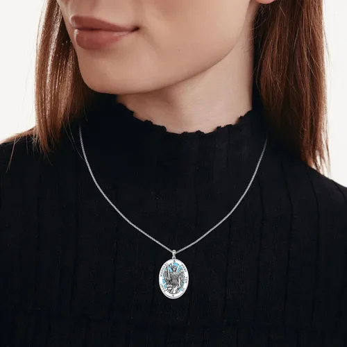 Miniatura 183 de Collar de plata de ley 925 con medalla de San Patrón, colgante de protección católica, amuleto, joyería religiosa para hombres y mujeres