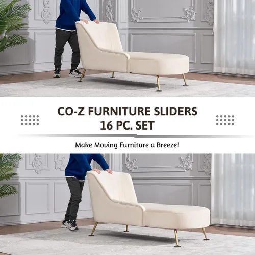 Miniatura 3 de CO-Z Deslizadores de fieltro para muebles, paquete de 16 con 8 deslizadores de plástico y 8 deslizadores de fieltro, deslizadores de muebles
