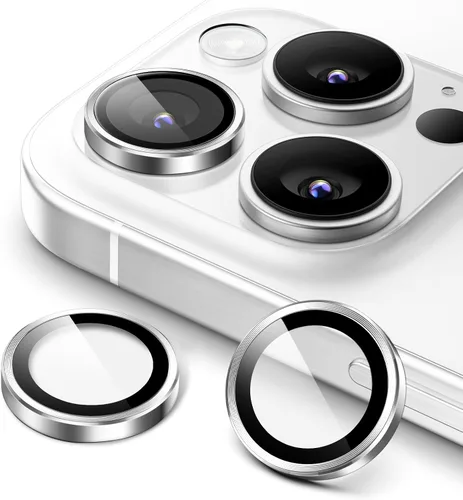 JETech Protector de lente de cámara para iPhone 16 Pro de 6.3 pulgadas y iPhone 16 Pro Max de 6.9 pulgadas, cubierta de anillo individual de metal