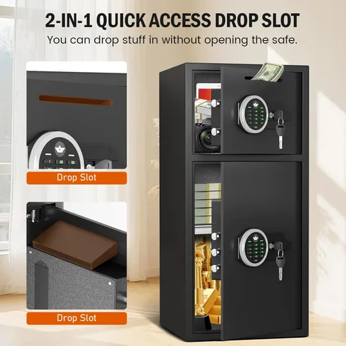 Miniatura 3 de Caja fuerte de seguridad digital extra grande de 6.0 pies cúbicos, resistente al fuego, impermeable, con ranura para depósito, alarma antirrobo