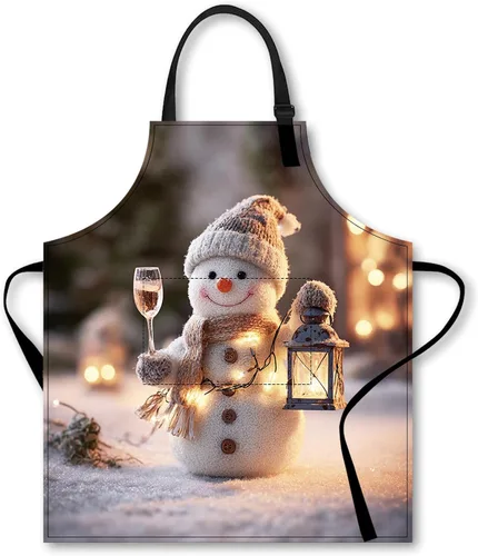 Miniatura 8 de Nuxovilar Delantales para mujer con bolsillos, 26.77 x 30.7 pulgadas, ideal para cocinar, hornear, reuniones de Navidad