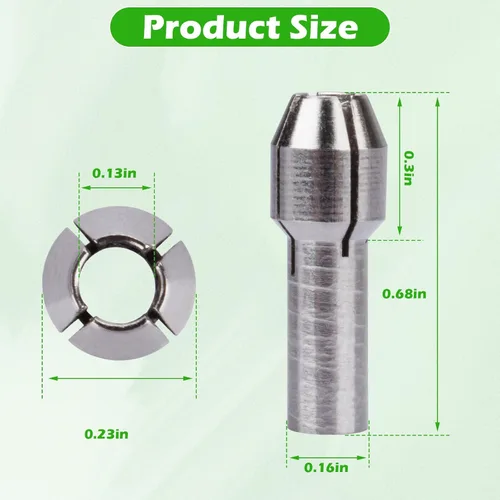 Miniatura 2 de 42-77-0400 2460-20 1/8 In Herramienta Rotativa Collet Fit para Dremel Color Plata (2 piezas)
