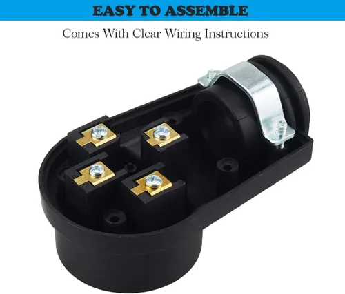 Miniatura 5 de Veepeak Receptáculo RV Hembra de Repuesto de 50 Amperios NEMA 14-50R Resistente 125V/250V 4 Clavijas Conector de Alimentación Eléctrica Extremo
