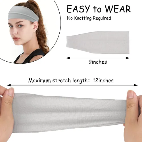 Miniatura 17 de JOYOYO Diademas deportivas transpirables para niños y niñas que absorben la humedad, banda elástica para el pelo para niños pequeños y adolescentes