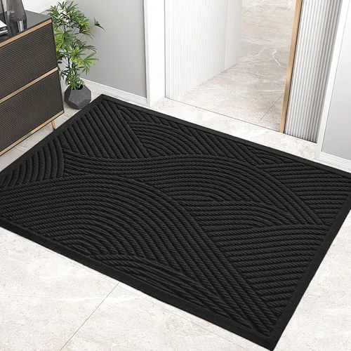 Miniatura 10 de HIYARD Tapete resistente para puerta delantera, absorbente, resistente a la suciedad y a la suciedad, para interiores y exteriores, resistente a