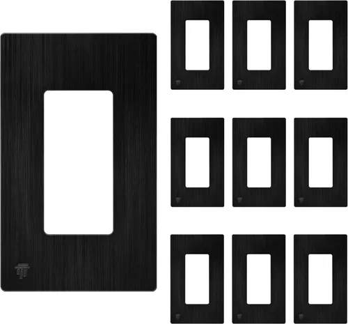 Miniatura 28 de ENERLITES Placas Decorativas de Pared sin Tornillos Cubiertas de Tomacorrientes Seguras para Niños, Tamaño 2-Gang 4.68" H x 4.73" L, Policarbonato