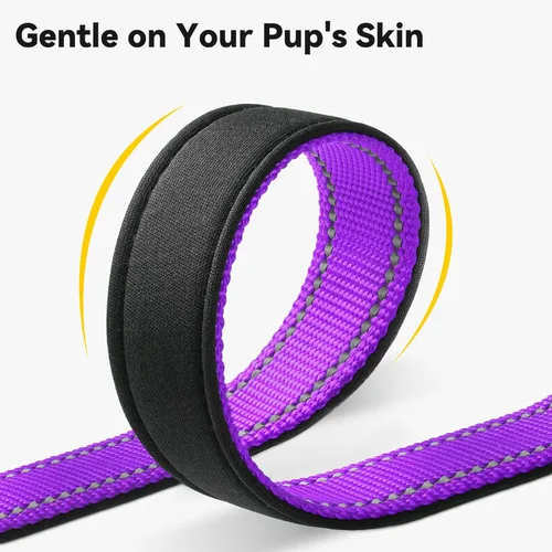 Miniatura 5 de Joytale - Collares de perro personalizados con placa de nombre grabada, collar de nylon personalizado silencioso sin cascabeles con etiqueta