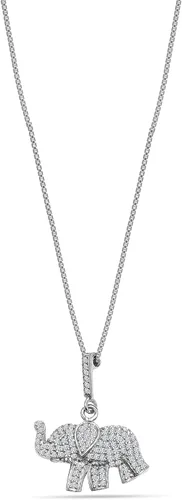 Miniatura 3 de LeCalla 925 Sterling Silver Elephant Necklace for Women Animal Necklace Pendant Gift for Animal Lover Good Luck Elephant Pendant Necklace Jewelry