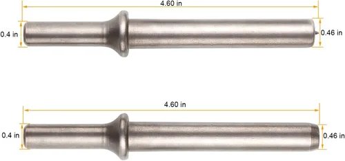 Juego de 2 remaches de alta resistencia, martillo de remache neumático Abuff para vástago 0.401 cincel/martillo de aire remaches brocas