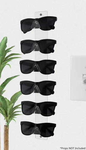 Miniatura 8 de Marketing Holders 6 pares de lentes de sol con accesorios para la nariz, transparente, paquete de 6 elegantes lentes ópticos verticales para montaje
