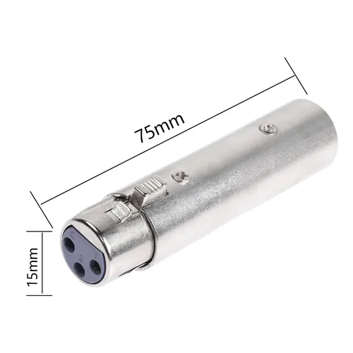 Miniatura 6 de Adaptador XLR macho a hembra, conector adaptador de extensión de cable de audio XLR de 3 pines (paquete de 2)