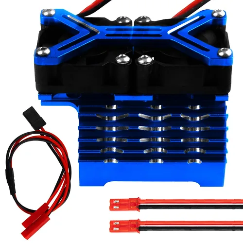 Ventilador de refrigeración de disipador de calor dual para motor 40-42mm Compatible con 1/7 1/8 Arrma Traxxas coche RC se ajusta a los motores 4068