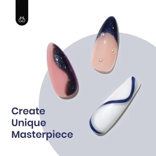 Miniatura 3 de Beetles - Juego de esmaltes de gel azul, esmalte de uñas de gel plateado azul marino oscuro con purpurina, 6 colores, lámpara UV para remojar uñas