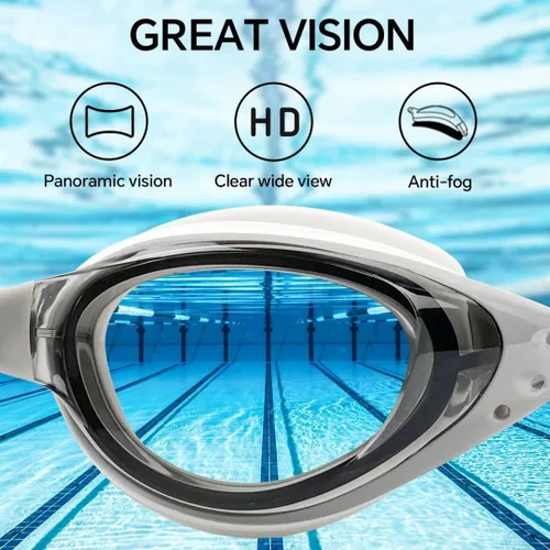 Miniatura 2 de Gafas de natación miope, Gafas de natación de visión corta Gris ahumado brillante18