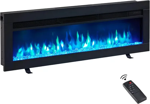 Miniatura 8 de Arthur - Chimenea eléctrica 3 en 1 de 50 pulgadas de ancho (EF458), independiente, montada en la pared, empotrada, efecto de llama de 9