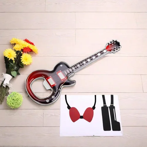 Miniatura 3 de 1 pieza/set abridor de botellas de cerveza, abridores de botellas de cerveza con forma de guitarra, regalo de guitarra, gadgets de cocina para Negro