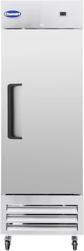 Congelador Comercial de 27" con Puerta Sólida Individual, Congelador Vertical de Acero Inoxidable de 23 Pies Cúbicos con Enfriamiento por