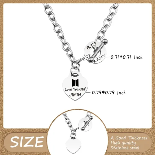 Miniatura 5 de ARETIS - Collar de regalo para niños Kpop Bangtan Be the Best J-HOPE JIMIN JIN JK RM SUGA V Collar Bangtan Boys Lover Jewelry Regalo para niños fans