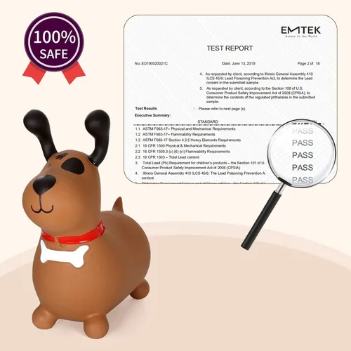 Miniatura 6 de INPANY Perro Saltarín Marrón Caballo Saltador para Niños Pequeños - Caballo Saltador Rebotante, Juguetes de Animales para Montar para Niñas y Niños