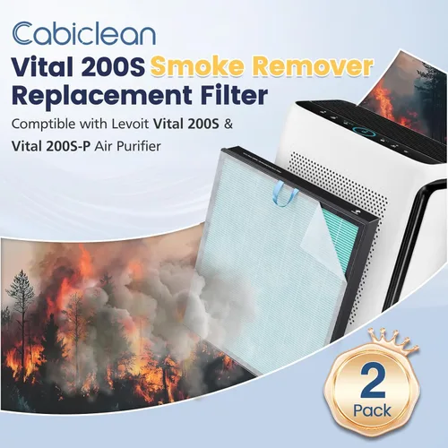 Miniatura 2 de Vital 200S-P Filtro de repuesto para removedor de humo LEVOIT Vital 200S Vital 200S-P purificador de aire, V-ital 200S-RF-SR (LRF-V201-BUS), azul