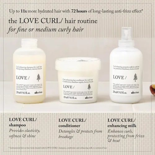 Miniatura 9 de Davines LOVE/Curl Shampoo, Creamy Taming Cleanser for Wavy & Curly Hair - Enhances Elasticity, Volume & Softness - Hydrating Baobab Pulp Formula