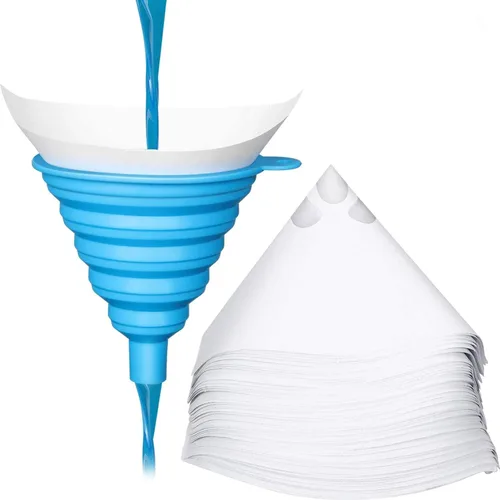 Miniatura 8 de Boao 50 paquetes de filtros de pintura de cono con puntas de filtro de 190 μm y 1 embudo de silicona, embudo de malla de nailon en forma de cono