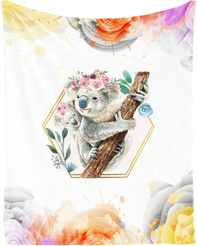 Miniatura 16 de Manta Koala suave, mullida y cálida, manta pequeña de 30 x 40 pulgadas para sofá, oficina, color blanco, bonito regalo para niñas y niños