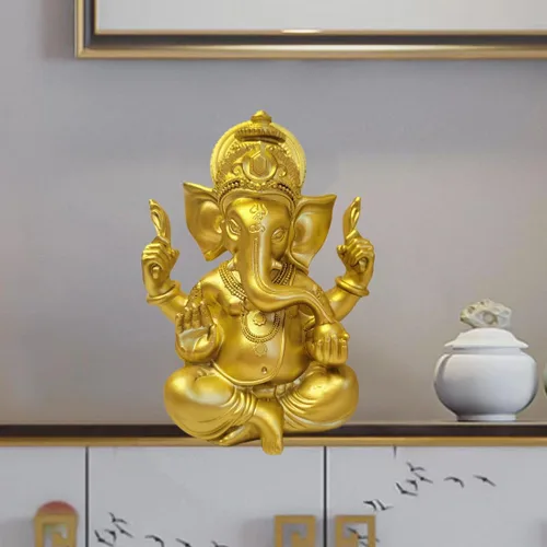 Miniatura 2 de Estatua de Dios indio, Señor Ganesha, estatua de elefante hindú, esculturas de Buda de ídolo Ganpati, regalo hindú, templo para el hogar