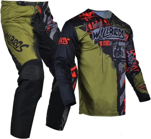 Miniatura 2 de Conjunto de pantalón de jersey juvenil para niños, conjunto de equipo de motocross MX para niños, traje de carreras todoterreno MTB ATV motocicleta