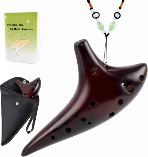 Miniatura 3 de AKLOT - Ocarina de 12 agujeros, Alto C, de cerámica ahumada, con bolsa protectora, libro de canciones para principiantes, para mayores de 15 años