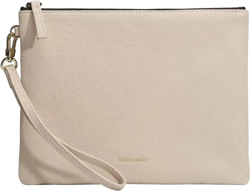 Miniatura 2 de blanco, marrón, cuero (Goatskin Clutch Off White+Brown Leather Top Handle Purter), Blanco, marrón