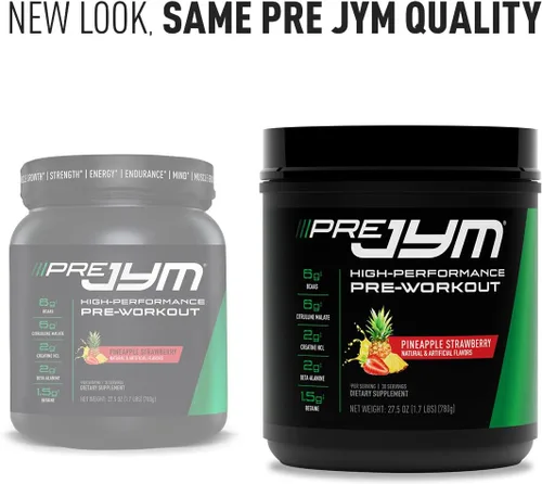 Miniatura 8 de JYM Supplement Science Pre JYM Polvo para antes del ejercicio de Piña y Fresa para Hombres y Mujeres, BCAAs, Nootrópicos, Creatina HCI, Citrullina