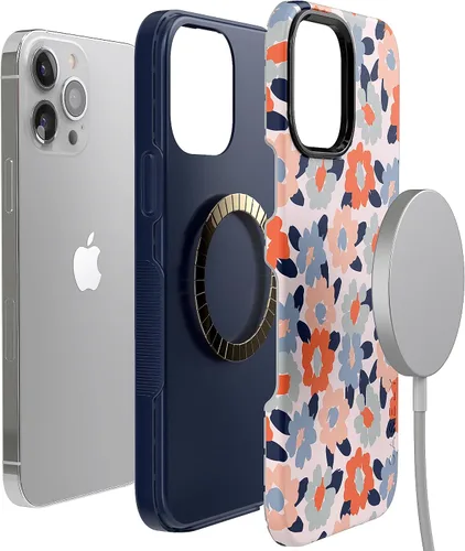 Miniatura 5 de Casely Funda para iPhone 13 Pro Campo de flores Floral pastel Diseño protector audaz Compatible con MagSafe