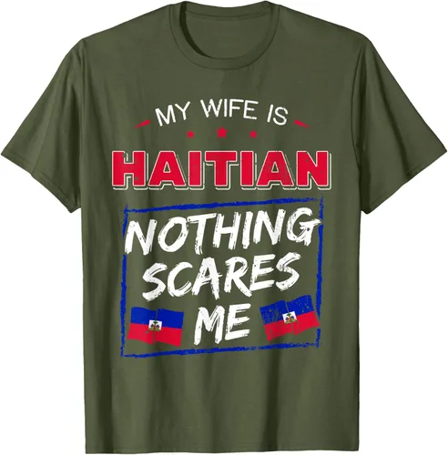 Miniatura 80 de My Wife Is Haitian Republic of Haiti Heritage Roots - Camiseta con bandera, Negro, S
