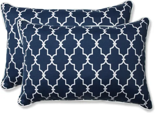 Miniatura 31 de Pillow Perfect Trellis - Almohadas para interiores y exteriores, 2 unidades, lumbares, 11.5 x 18.5 pulgadas, color negro