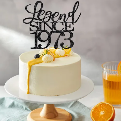 Miniatura 3 de Legend since 1973 - Decoración para pastel de cumpleaños número 53, decoración de pastel de feliz cumpleaños para hombres y mujeres de 53 años