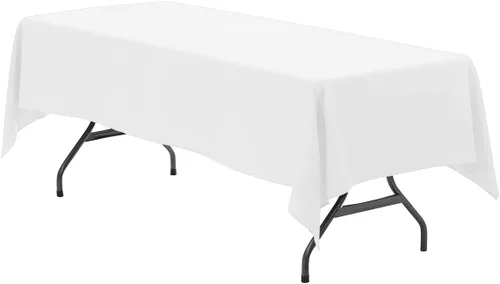 Miniatura 14 de Your Chair Covers - Mantel rectangular de poliéster de 90 x 132 pulgadas, color morado, mantel de boda sin costuras de alta calidad para mesas