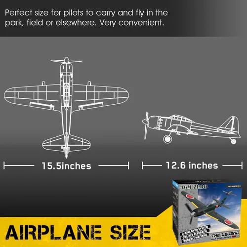 Miniatura 7 de VOLANTEXRC Avión RC para principiantes, avión RC de la Segunda Guerra Mundial 4CH A6M Zero con Aileron, avión de control remoto de 2.4 GHz con auto