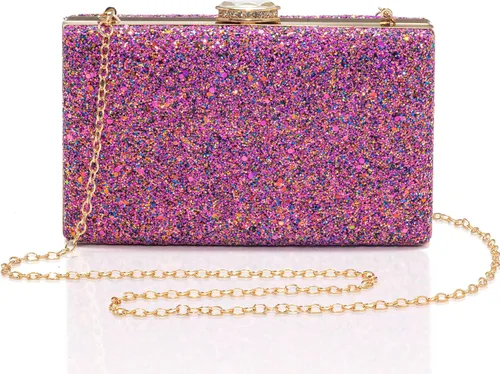 Miniatura 8 de CARIEDO Bolso de Mano Tipo Clutch con Lentejuelas para Mujer, Elegante Bolso de Noche con Purpurina Brillante, Cartera de Noche Llamativa