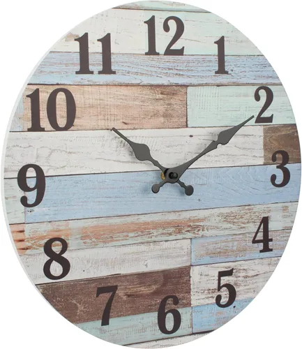 Miniatura 2 de Stonebriar - Reloj de pared de madera rústica, funciona con pilas, decoración de pared clásica de granja para la cocina, sala, dormitorio u oficina