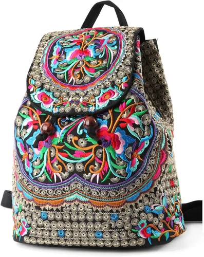 Miniatura 2 de Goodhan - Mochila de viaje para mujer, diseño clásico de bordado étnico
