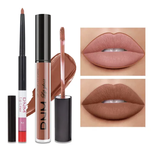 Miniatura 69 de evpct 2 Piezas Lápiz Labial Líquido Verde Esmeralda con Brillo Glitter, Brillo Labial Tinte y Delineador de Labios Retráctil, Set de Maquillaje