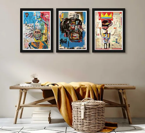 Miniatura 8 de 3 piezas de arte callejero de grafiti azul para decoración de pared, arte moderno, estética, lienzo, pintura, pintura abstracta, póster de hombre