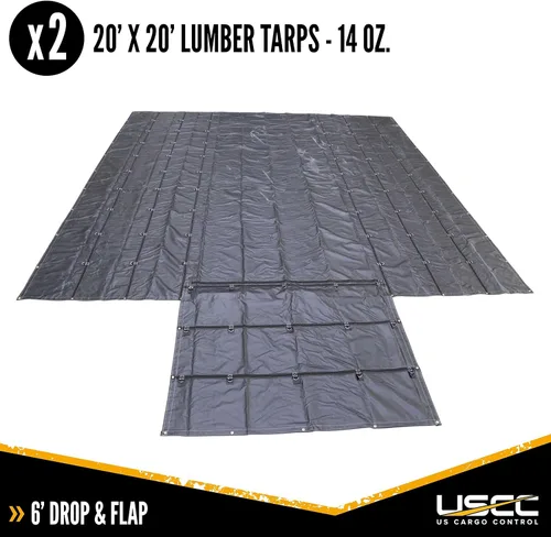Miniatura 2 de US Cargo Control Lona de madera ligera de 3 piezas, material impermeable de poliéster recubierto de PVC de 14 onzas, protección duradera para tu