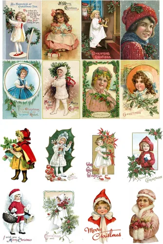 Miniatura 5 de Decoupage - Paquete de papel (21 hojas de 6 x 8 pulgadas), escenas navideñas FLONZ de estilo vintage para decoupage, manualidades y álbumes
