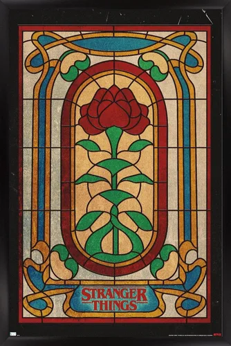 Miniatura 8 de Trends International Netflix Stranger Things: Season 4 - Póster de pared de vitrales, 14.72 x 22.37 pulgadas, versión enmarcada de madera de granero