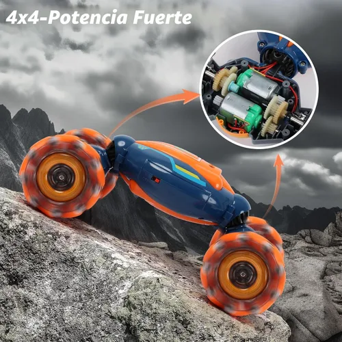 Miniatura 7 de Coche de acrobacias RC con detección de gestos – Juguetes para niños y niñas de 6 a 8 a 12 años, 4WD controlado a mano, control remoto, giro auto