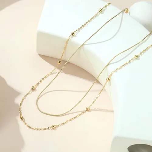 Miniatura 5 de IEFWELL Collar de cadena de oro para mujer, collares de oro de 14 quilates para mujer, collares de cadena de moda para mujer, joyería de oro de moda