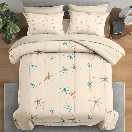 Miniatura 19 de Pamnest Juego de edredón tamaño individual, ropa de cama retro de 5 piezas para niños y adultos, juego de sábanas con estética hippie para niños