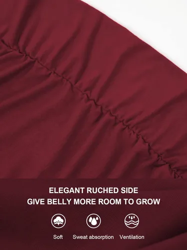 Miniatura 4 de Glampunch Camisas de maternidad para mujer, manga corta y larga, con lazo frontal, tops de maternidad